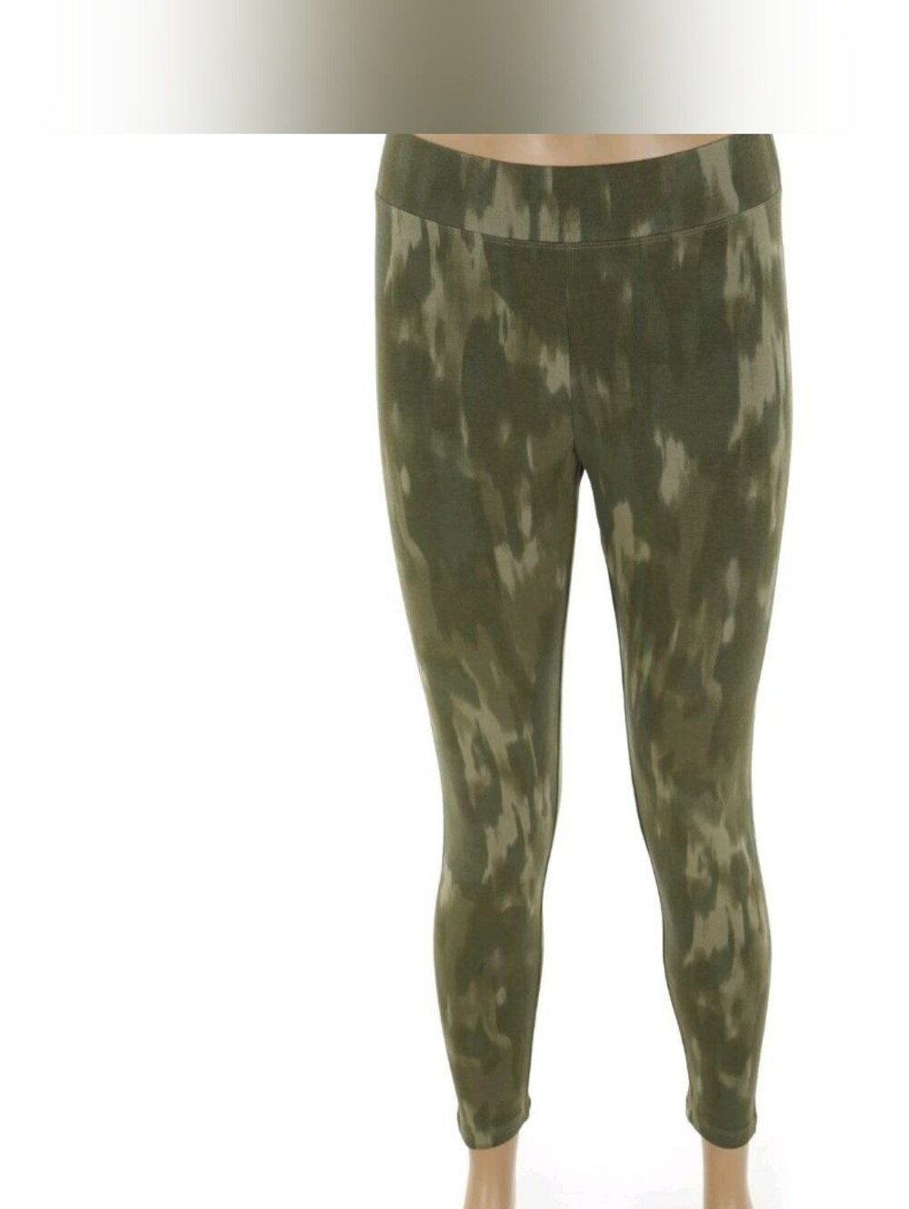 SONOMA Women's MEDIUM SHORT Green Print OLIVE WASH LEGGINGS The Everyday Legging